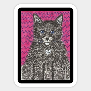 Black kitten Sticker